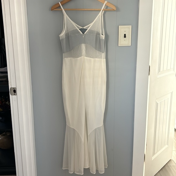Amylynn white Caroline pocket front mesh midi dress size s - Picture 4 of 6